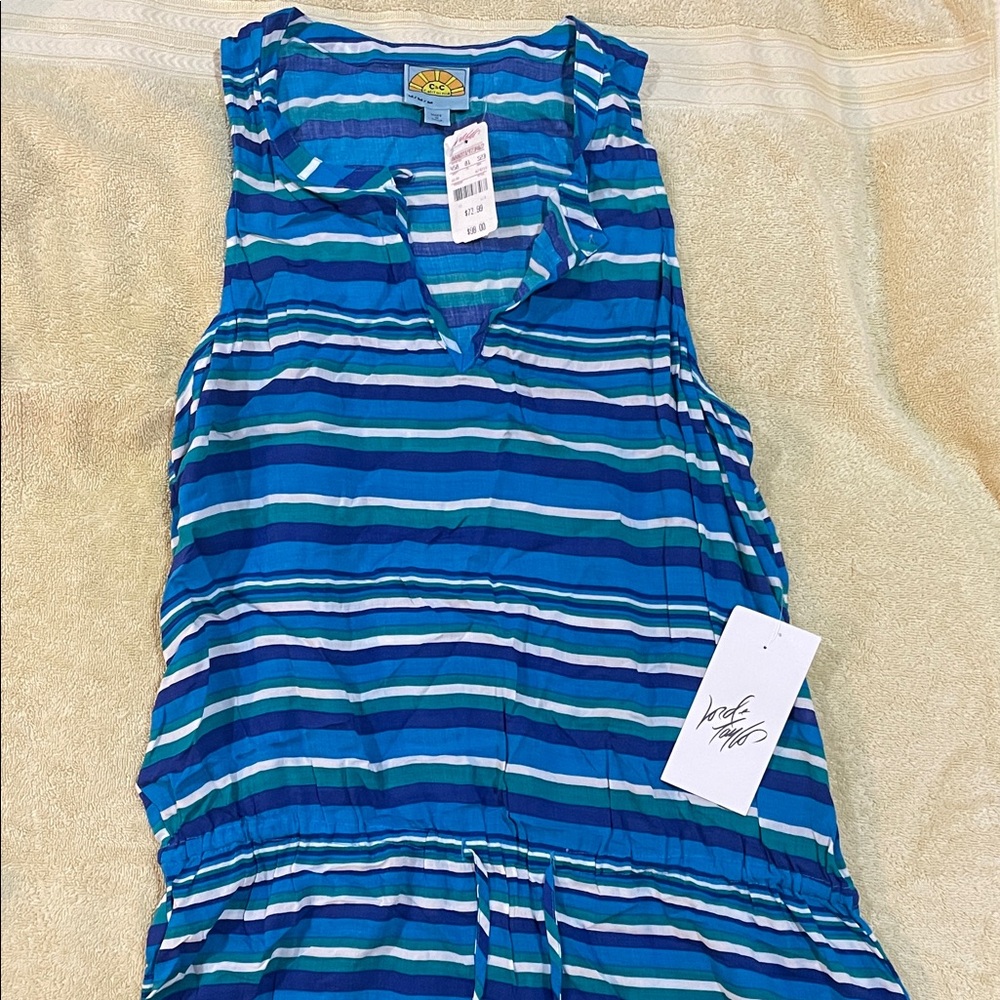 C&C California Blue and White Striped Coverup